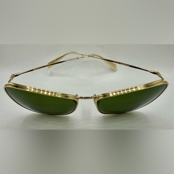 Celine Gold Metal Cat Eye Sunglasses Authentic Model cl40069u 30n 61 16140 3 - Picture 7 of 16